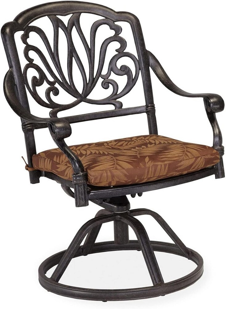 Homestyles Capri Outdoor Swivel Rocking Chair, 25.5Lx24.5Dx36.25H, Charcoal