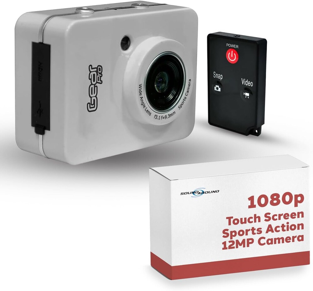 Pyle Gear Pro Sports Action Camera - 1080P Full HD Waterproof Camcorder, 12MP Camera, 2.4" Touch Screen, USB & HDMI Ports, with Remote Control, 1500mAh Lithium Battery, Mounting Accessories (Silver)