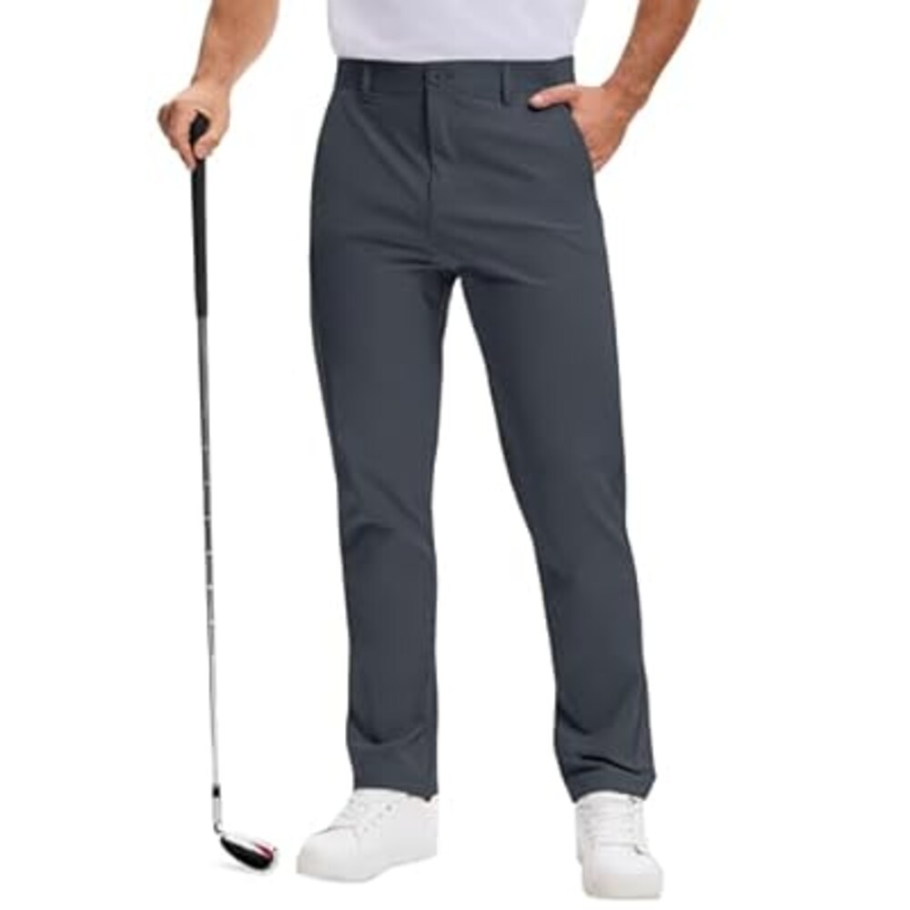 AOHIKE Mens Golf Pants Stretch - Lightweight Quick Dry Work Dress Pants 30" Slim Fit Casual Slacks for Men with 6 Pockets