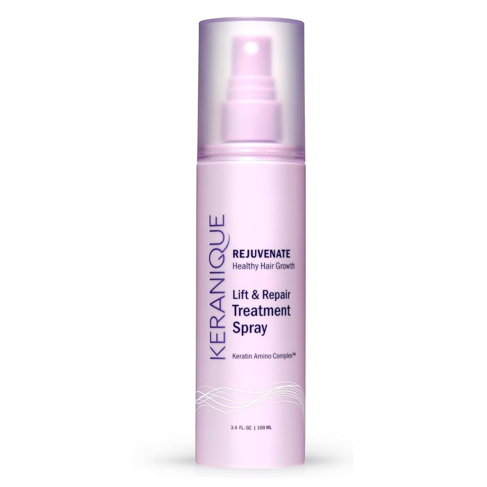 Keranique Lift & Repair Treatment Spray with Keratin Amino Complex™, Keratin Hair Treatment for Instant Volume & Body, Split End Repair, Heat Protectant, Sulfate, Dye & Paraben Free, Unscented, 3.4 Oz