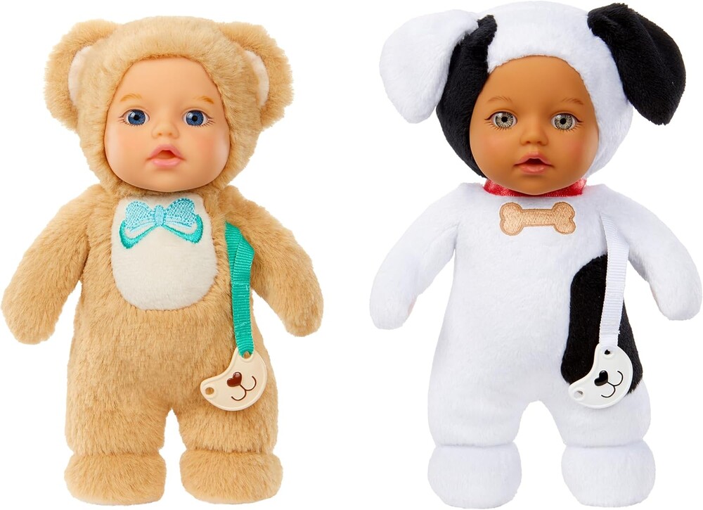 Baby Born Cozy Cuties Soft Baby Doll- Bear & Puppy 2-Pack, Plush Baby Doll for Newborn Babies Ages 0 & Up