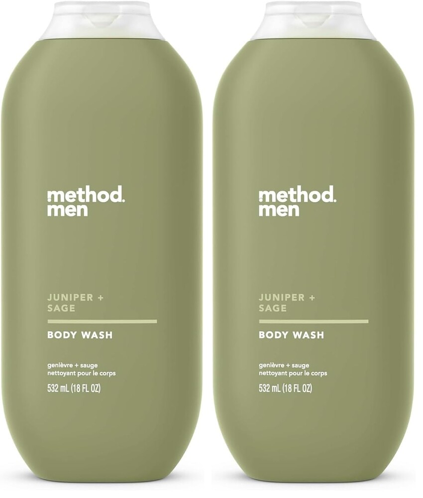 Method Men Body Wash,Juniper + Sage,Paraben and Phthalate Free,18 fl oz,(Pack of 2)