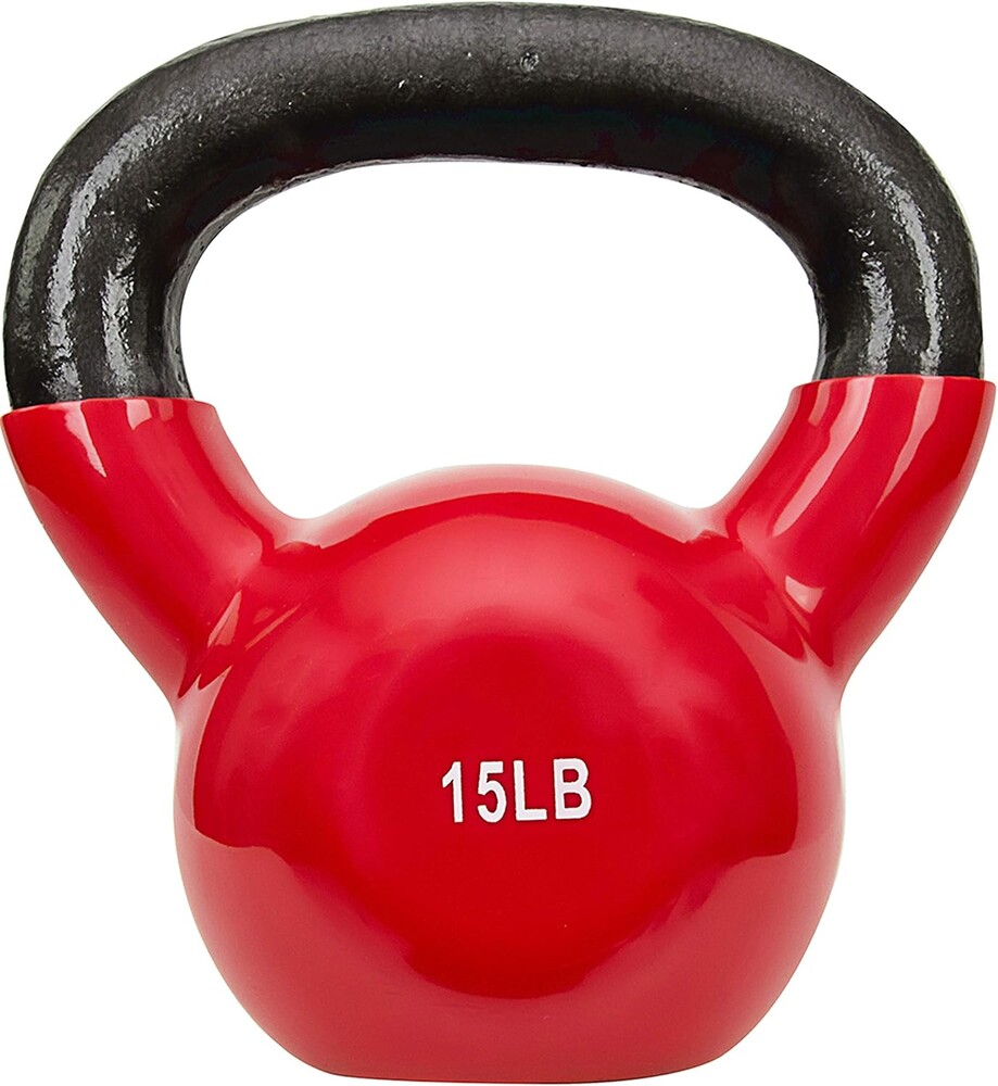 Sunny Health & Fitness Vinyl Coated Kettlebell for Strength Weight Training & Swinging Exercise - In 5, 10, 15, 20, 25 Pound