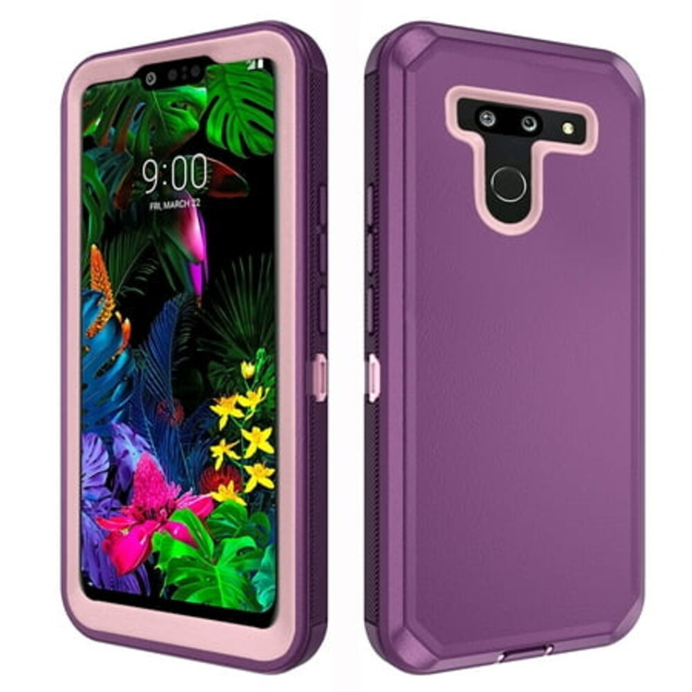 Asuwish Compatible with LG G8 ThinQ Phone Case Hybrid Rugged Shockproof Hard Protective Drop Proof Full Body Heavy Duty Mobile Cell Cover for LGG8 Thin Q G 8 LG8 G8thinq LGG8thinq 8G Women Men Purple