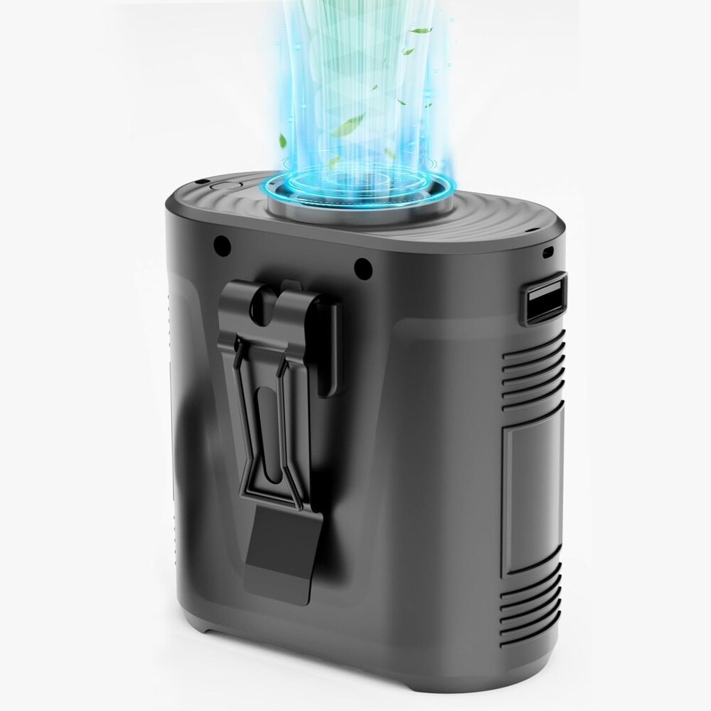 Portable Waist Fan, 5-Speed 16000RPM Strong Turbo Airflow, belt fan with up to 40H of Working Time, Hands-Free Neck Fan, Rechargeable Wearable Personal Fan for Outdoor, Hiking,Jobsite, Farms