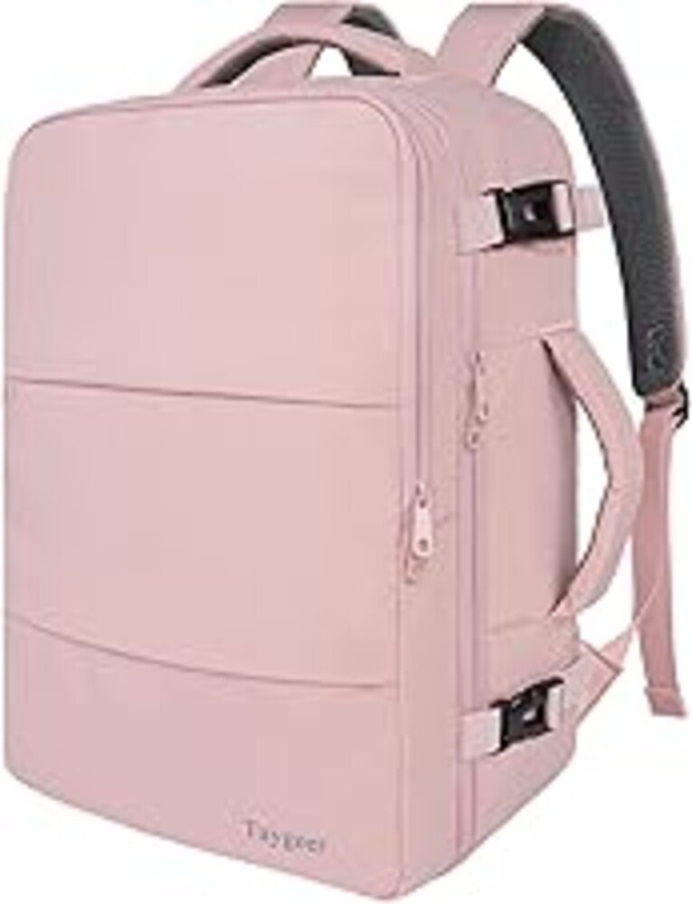 Taygeer Travel Backpack for Women, Carry On Backpack with Water Bottle Pocket & Shoe Pouch, TSA 15.6inch Laptop Mochila Flight Approved, Nurse Bag Casual Daypack for Weekender Business Hiking, Pink