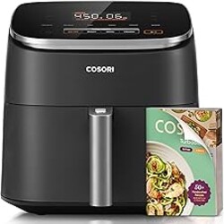 Cosori 9-in-1 TurboBlaze Air Fryer 6 Qt, PFAS-Free Ceramic Coating, 90°–450°F, Precise Heating for Even Results, Air Fry, Roast, Bake, Broil, Dry, Frozen, Proof, Reheat, Keep Warm, 120V, Dark Gray