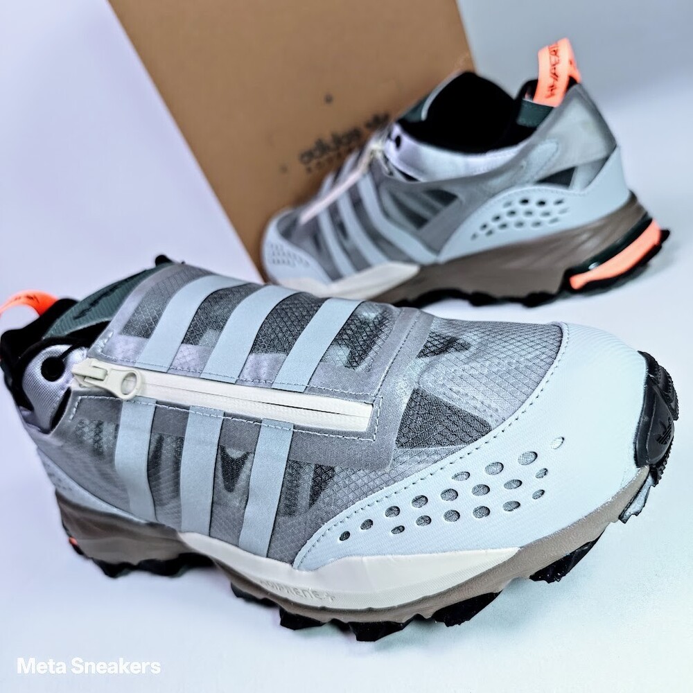 Adidas US 13 Men's Silver Brown Orange Retro Trail Hyperturf Shield   HQ6498 New