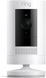 Ring Outdoor Cam (Stick Up Cam), Weather-resistant home or business security camera, outdoor ready, Live View, Color Night Vision, Two-Way Talk, motion alerts, Works with Alexa, White