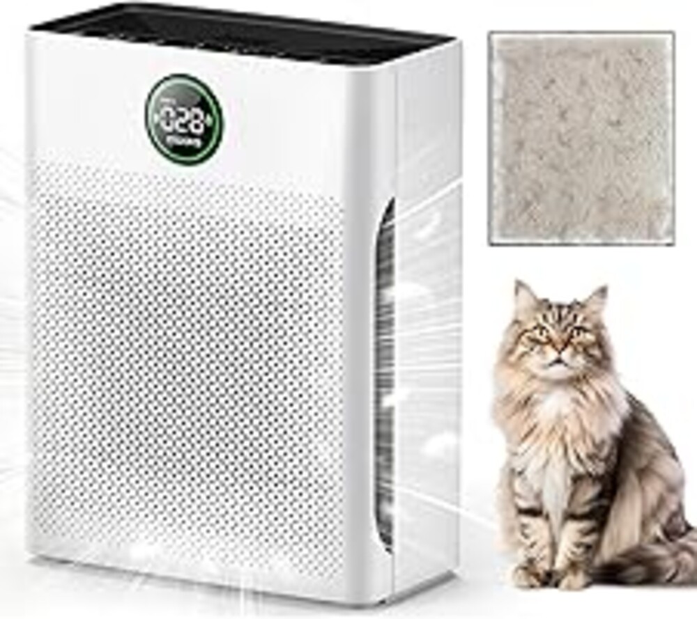 Air Purifiers for Home Large Room up to 2200sq.ft, MOOKA Air purifier for Home Pets with Washable Filter, PM 2.5 Display Air Quality Sensor Air Cleaner for Bedroom, Dorm room, Pets, Office PR1 (White)