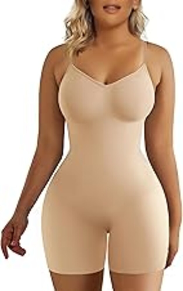 SHAPERX Women's Seamless Shapewear Bodysuit Tummy Control Body Shaper Waist Defining Body Suit