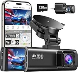 REDTIGER 4K Dash Cam Front Rear, STARVIS 2 Sensor, Free Card Included, 5.8GHz WiFi-20MB/s Fast Download, Dash Camera for Cars with GPS, WDR Night Vision, 170°Wide Angle, 24H Parking Mode(F7NP)