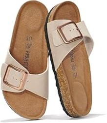 Project Cloud 100% Genuine Leather Sandals Women Dressy Beach Essentials Slides for Women Footwear - Lightweight with Memory Foam Insole Sandals for Women 2026 - Womens Slides
