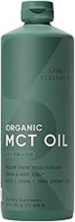 Sports Research Organic MCT Oil - Keto & Vegan MCTs C8, C10, C12 from Coconuts - Fatty Acid Brain & Body Fuel, Non-GMO & Gluten Free - Flavorless Oil, Perfect in Coffee, Tea & Protein Shakes - 32 oz