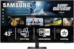 Samsung 43” Smart Monitor M7 (M70F) 4K UHD Display, Samsung Vision AI, Smart TV Apps, Gaming Hub, USB-C, HDMI and USB-A, Black, LS43FM702UNXZA, 2025