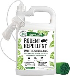 Mighty Mint Peppermint Oil Rodent Repellent Spray with Microfiber Cloth – Natural Indoor & Outdoor Control for Mice and Rats – Plant-Based, Extra-Strong Formula - 1 Gallon (128 oz)