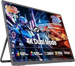 UPERFECT Portable Monitor 27”, Dual Mode 4K UHD 144Hz/FHD 288Hz Gaming Monitor, 0.1ms FreeSync, 600 Nits, 125% sRGB, USB-C & HDMI 2.1 & DP 1.4, Large Second Screen for Laptop, Computer, Game Consoles