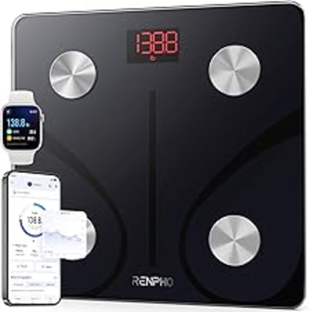 RENPHO Smart Scale for Body Weight, FSA&HSA Eligible, Digital Bathroom Scale BMI Weighing Bluetooth Body Fat Scale, Body Composition Monitor Health Analyzer with Smartphone App, 400 lbs - Elis 1