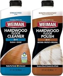 Weiman Hardwood Floor Cleaner and Polish Restorer Combo - 2 Pack - High-Traffic Hardwood Floor, Natural Shine, Removes Scratches, Leaves Protective Layer