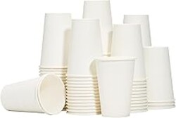 RACETOP Hot Paper Coffee Cups 12 oz [300 Pack], Disposable Coffee Cups 12 oz, Upgraded Weight Of Paper, White