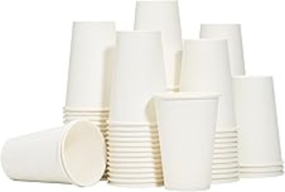 RACETOP Hot Paper Coffee Cups 12 oz [300 Pack], Disposable Coffee Cups 12 oz, Upgraded Weight Of Paper, White