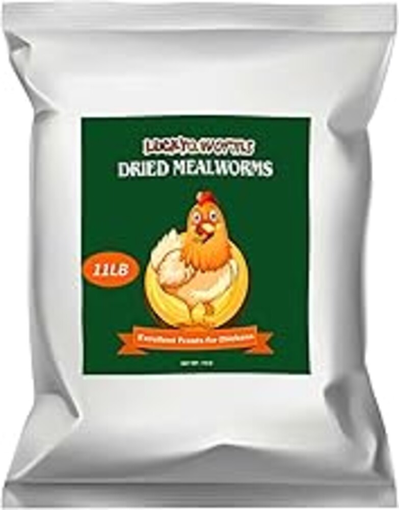 LuckyQworms Bulk Mealworms 11Lbs, High-Protein Dried Mealworms, 100% Non-GMO Mealworm Treats for Birds, Chickens, Turtles, Fish, Hamsters and Hedgehogs All Natural Animal Feed