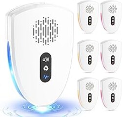 2026 Upgraded Ultrasonic Pest Control Repeller, Mouse Repellent Indoor for Spider Bug Roach Ant Mosquito Rat Mice Insect Deterrent, Mouse Rodent Repellent Ultrasonic Plug in, 3 Mode Switching, 6 Pack