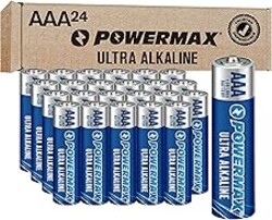 Powermax 24-Count Triple AAA Batteries, Ultra Long Lasting Alkaline Battery for Home and Office, 10-Year Shelf Life, Reclosable Packaging