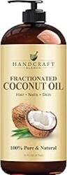 Handcraft Blends Fractionated Coconut Oil - 16 Fl Oz - 100% Pure and Natural - Premium Grade Carrier Oil for Skin, Hair and Body - Massage - Hair Tonic