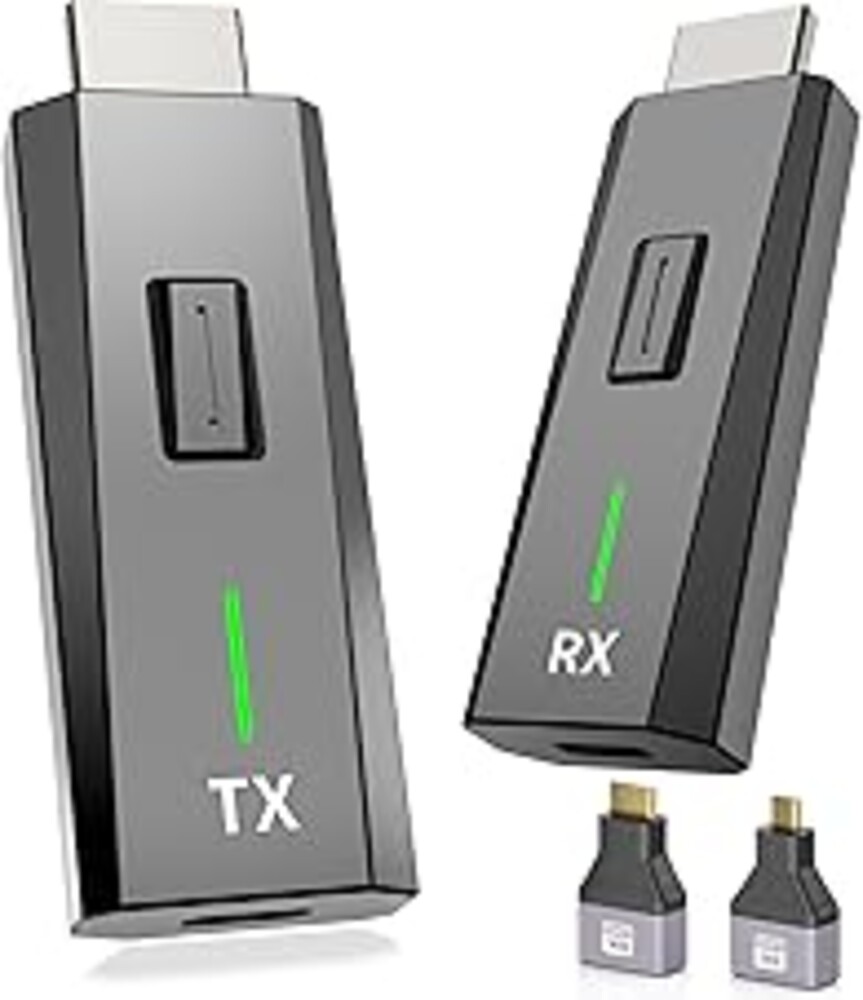 2026 Upgraded Wireless HDMI Transmitter and Receiver 328FT/100M, 4k Decode 1080P Output, Plug & Play Portable 2.4g/5g, Wireless Hdmi Extender Kit to Monitor from Laptop/PC/Projector/TV Box