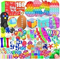 Fidget Toys, 160 Pack Party Favors for Kids 8-12 4-8, Sensory Toys Bulk Autism Autistic, Treasure Box Toys for Classroom, Stocking Stuffers, Goodie Bag Stuffers, Christmas Birthday Gifts Prizes
