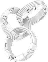 USB C to USB C Cable for Apple, 3-Pack 6FT, 60W USBC/Type-C Fast Charger Cord Compatible with iPhone 17/16 Pro Max, iPhone 17 Air, iPad Pro/Air