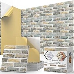 12Pack Acoustic Panels, Self-Adhesive 3D Brick Pattern Sound Proof Panels for Walls, Decorative Sound Dampening Wall Panels for Recording Studios, Offices, Home, 12"×12"×0.4", Stone