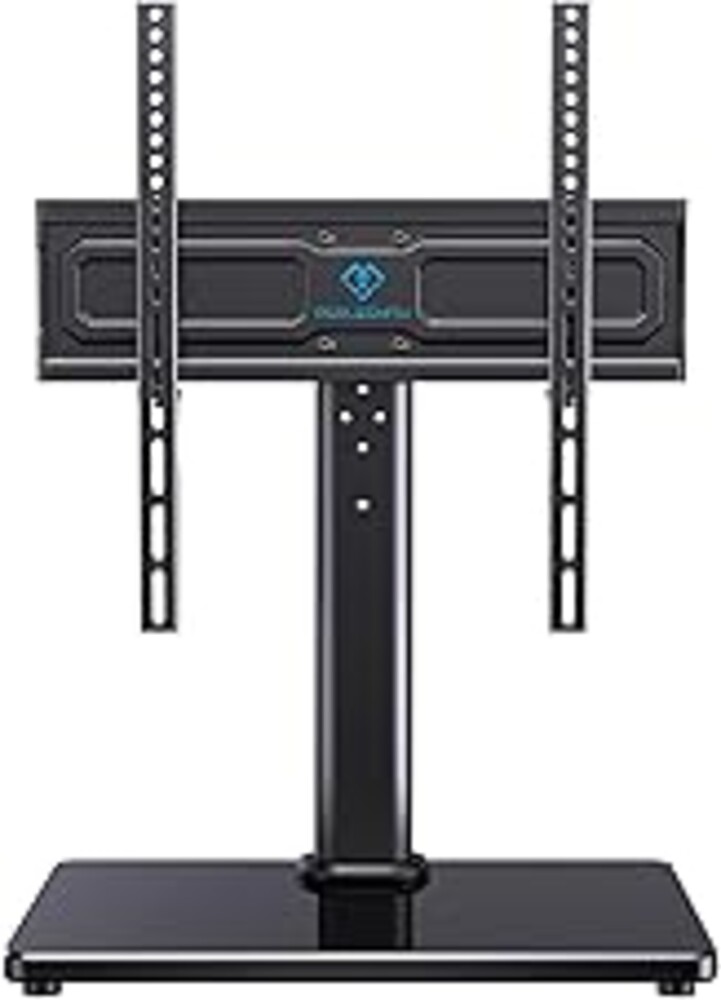 PERLESMITH Universal Swivel TV Stand for 24-60 inch TVs up to 99 lbs, 12 Height Adjustable Table Top TV Stand, TV Base Stand with Tempered Glass Base, Max VESA 400x400mm, PSTVS33
