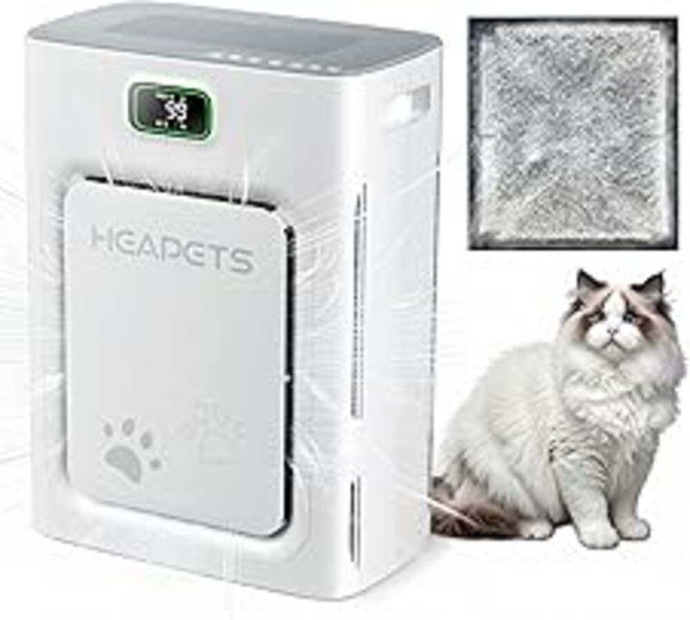 Pet Air Purifier for Home Large Room 2500 sq ft, H13 HEPA Washable Double-Sided Filter,Air Cleaner for Pet Hair Dander Odor Allergies Pollutant Smoke Dust,PM2.5 Air Quality Monitor,Auto Mode,P358 Grey
