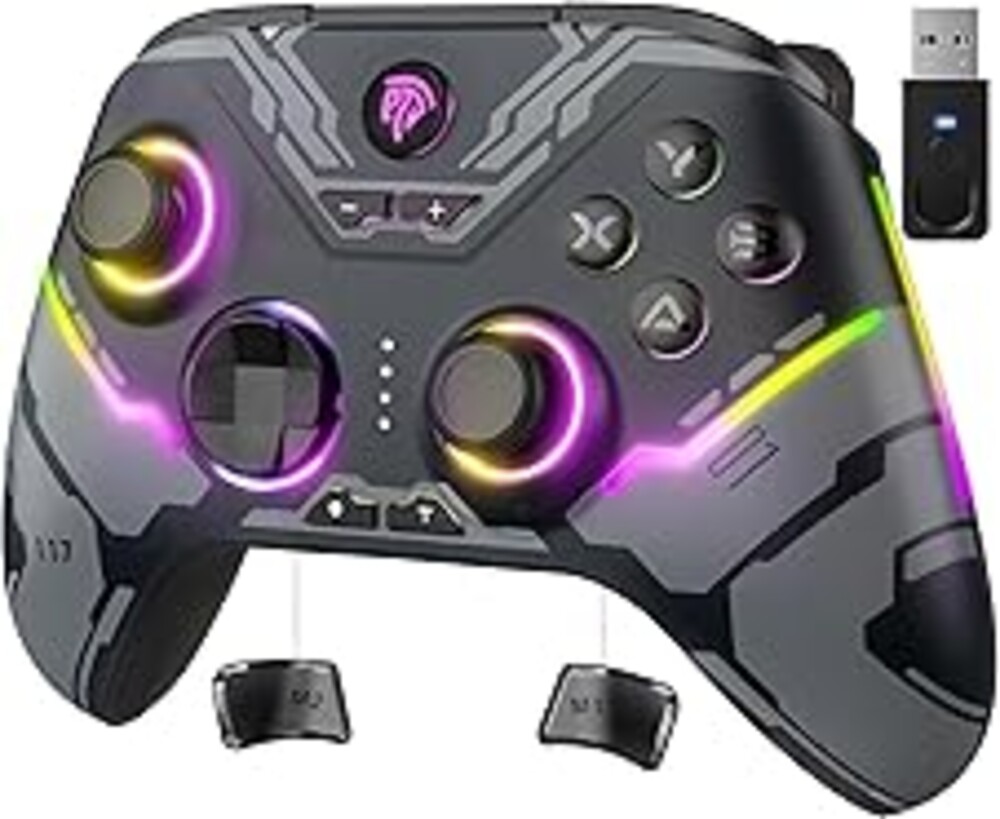 EasySMX X15 PC Controller - Enhanced Wireless Bluetooth Controller with Hall Joysticks/Hall Triggers/RGB Lighting - No Stick Drift, No Dead Zone - Work for Windows PC, Android, Steam and Switch