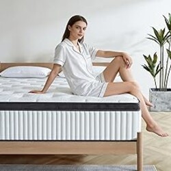 Naruchu Queen Mattress, 12 Inch Queen Size Hybrid Mattresses with Memory Foam and Individual Pocket Spring for Motion Isolation, Pressure Relief, Medium Firm Mattress in a Box, 60 * 80 * 12