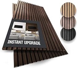 2-Pack Wood Panels for Wall - Acoustic Wood Slat Wall Panels, Soundproof Wooden Paneling for Interior Decor