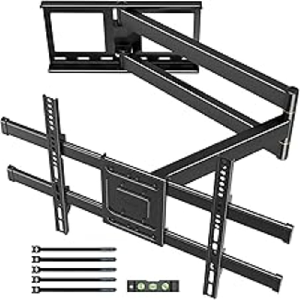 BONTEC Corner TV Wall Mount with Extra Long 40.9” Extension Arm for 32–75 Inch TVs, Holds Up to 132 lbs, Full Motion Dual Arm TV Bracket with Tilt, Swivel, Level Adjustment, Max VESA 600×400mm