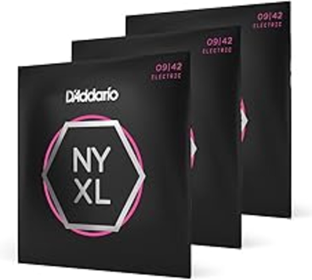 D'Addario Electric Guitar Strings, NYXL Nickel Plated, NYXL0942-3P, Super Light 09-42, 6-String Set, Pack of 3