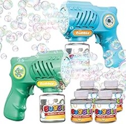 EagleStone Toys for 3+ Year Old Boys Girls, 2 Pack Bubble Gun Machine with Bubble Solution, Outdoor Toy for Kids Ages 4-8,Kids Toys for Ages 3-4 4-6 5-7, Birthday Gifts for 3 4 5 6 7 8 Year Old Boys