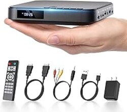 Desobry Mini DVD Player HDMI, 1080P HD Small Compact DVD Player for Smart TV with All Region Free, DVD CD Player with AV Output, USB/TF Card Input, Remote Control, Support PAL/NTSC