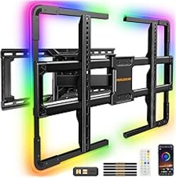 Perlegear AuraFrame™ Pre-Assembled TV Wall Mount with LED Light for 42″–90″ TVs up to 150 lbs, Full Motion Wall Mount, Tilt, Swivel & Extension, TV Backlights with Music Sync, Max VESA 600 x 400mm