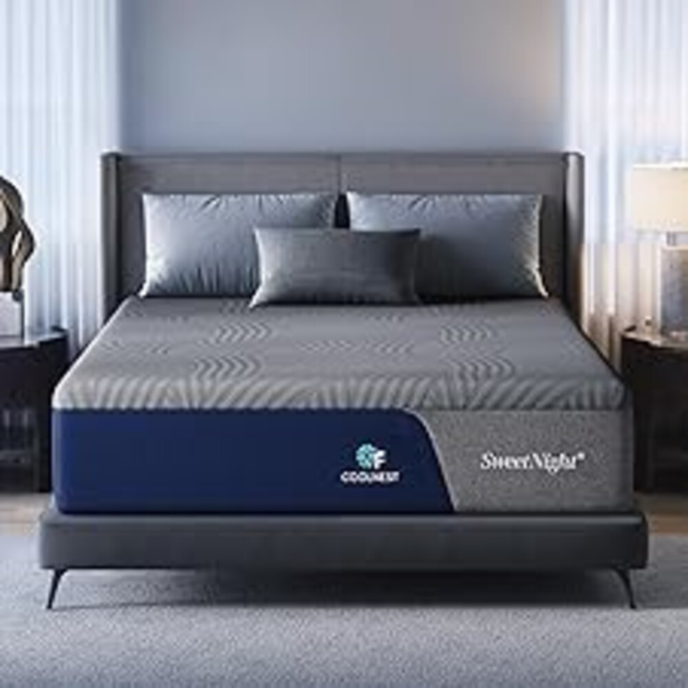 Sweetnight CoolNest 14 Inch King Size Mattress, Cooling King Memory Foam Mattress for Cool Night Sleep, 5-Zone Ergo Support for Pressure Relief, Medium, CertiPUR-US Certified