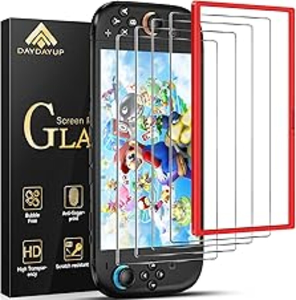 daydayup 4-Pack Screen Protector Tempered Glass for Nintendo Switch 2 [7.9 inch] 2025 with [Alignment Frame] -HD Clear Anti-Scratch Travel Transparent Clear Screen Protector
