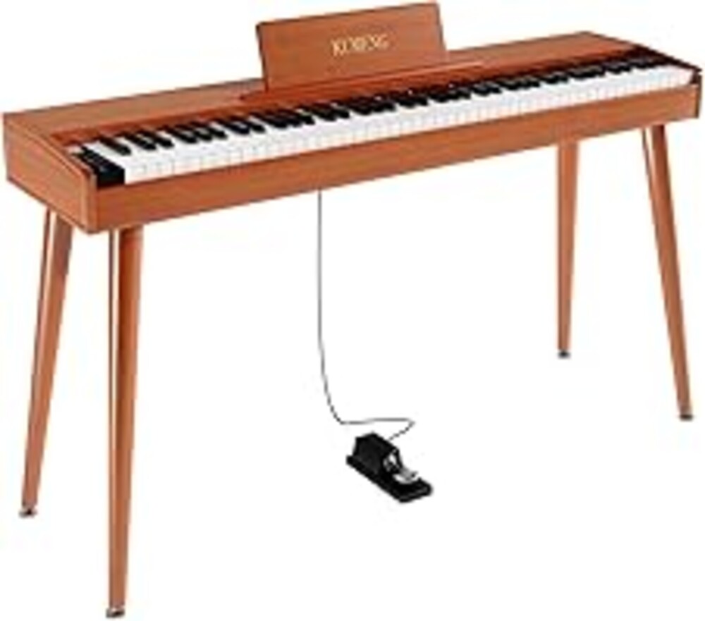 KUMENG digital Piano 88 Key Semi Weighted Keyboard,Full-size Electric Piano for Beginners,with Sheet Music Stand,Pedal,Power Adapter,Headphone Mode,USB-MIDI (KU-3506 Digital Piano with Stand)