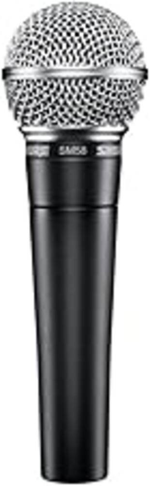 Shure SM58 Professional Dynamic Vocal Microphone with 25-Foot XLR Cable – Cardioid Mic for Live Performance, Studio Recording, Podcasting & Streaming (SM58-CN), Black & Silver
