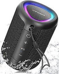 Portable Bluetooth Speaker Beach Vacation Essentials: Powerful Crystal Clear Sound/Dynamic Light/IPX5 Waterproof/All Day Playtime/BT 5.3/TWS Paring, Small Wireless Speaker for Outdoor|Travel|Camping
