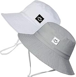 55cube UPF 50+ Baby & Toddler Sun Hat, Wide Brim Infant Bucket Hat for Beach & Outdoors, Adjustable Fit for Ages 0-4 Years