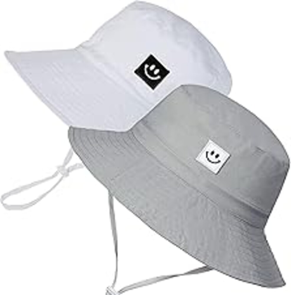 55cube UPF 50+ Baby & Toddler Sun Hat, Wide Brim Infant Bucket Hat for Beach & Outdoors, Adjustable Fit for Ages 0-4 Years